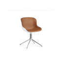 Hyg Chair Front Upholstery Swivel alu/white/cognac leather