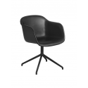 FIBER ARMCHAIR otočná, leather Refine black