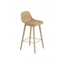 FIBER BAR STOOL s opierkou, oak/ochre