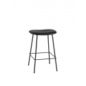 FIBER BAR STOOL, leather Refine black
