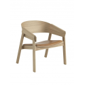 COVER LOUNGE CHAIR, oak/leather Refine cognac