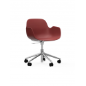 Form Armchair Swivel 5W alu/red