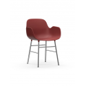 Form Armchair chrome/red