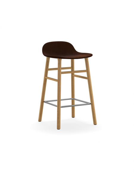 Form Barstool 65cm Wood Full Upholstery čalúnená barová stolička nízka