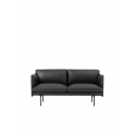 OUTLINE 2-miestna pohovka, leather Refine black