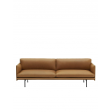 OUTLINE 3-miestna pohovka, koža Refine cognac