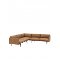 OUTLINE rohová pohovka, leather Refine cognac
