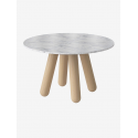 Balance Dinning Table white pigmented oak/grey white marble