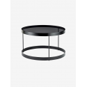Drum Coffee Table D60 grey glass