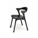 BOK jedálenská stolička, black, varnished/black leather