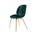 BEETLE stolička, wood base, oak/dark green