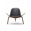 CH07 SHELL CHAIR oiled walnut leather Thor 301