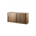CABINET s posuvnými dverami, 78x20 cm, walnut