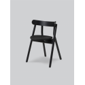 OAKI DINING CHAIR black/black leather seat 