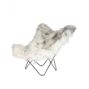 ICELAND MARIPOSA BUTTERFLY kreslo, dlhosrsté, black/natural grey