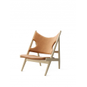 KNITTING LOUNGE CHAIR kreslo, prírodný dub/ koža Dunes