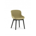 Hyg Chair Wood Full Upholstery, Black Oak/ Main Line Flax