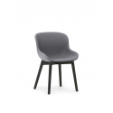 Hyg Chair Wood Full Upholstery, Black Oak/ Aquarius
