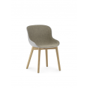 Hyg Chair Wood Front Upholstery, Oak/ Grey Shell/ Main Line Flax