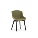 Hyg Chair Wood Front Upholstery, Black Oak/ Olive Shell/ Synergy