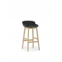Hyg Barstool Wood Full Upholstery 75cm, Oak/ Main Line Flax