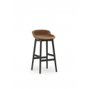 Hyg Barstool Wood Full Upholstery 75cm, Black Oak/ Ultra Leather