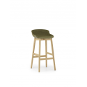 Hyg Barstool Wood Front Upholstery 75cm, Oak/ Olive Shell/ Synergy