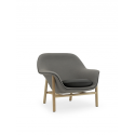 Drape Lounge Chair Low Oak, Steelcut Trio /Ultra Leather Black