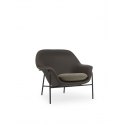 Drape Lounge Chair Low Black Steel, Ultra Leather /Hallingdal