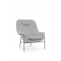 Drape Lounge Chair High w. Headrest Grey Steel, Hallingdal / Hallingdal