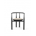 Bukowski Chair, black lacquered beech with French Cane